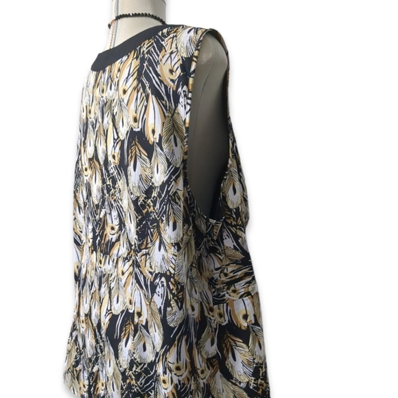 Michael Antoni Collection Plus  Black Brown & Yellow  Embellished Blouse Size 24 - Picture 10 of 16